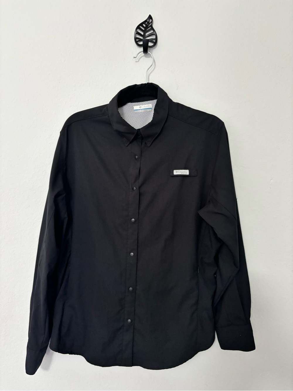 Columbia PFG Women’s XL Black Snap Front Fishing Shirt Vented